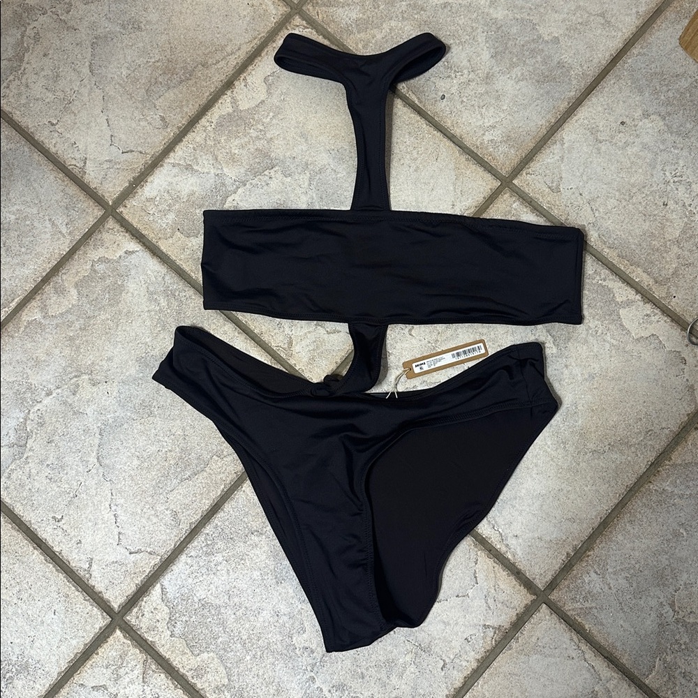 SKIMS Dark Gray Cutout Swimwear